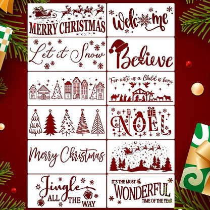 Christmas Stencils for Crafts Reusable Christmas Doormat Stencils Xmas Holiday by SUNVERSE