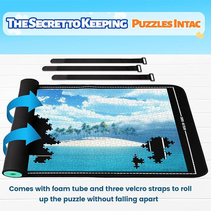 Jigsaw Puzzle Mat Roll Up, Portable Saver Pad 53” x 35” Up to 3000 Pieces - Image 4