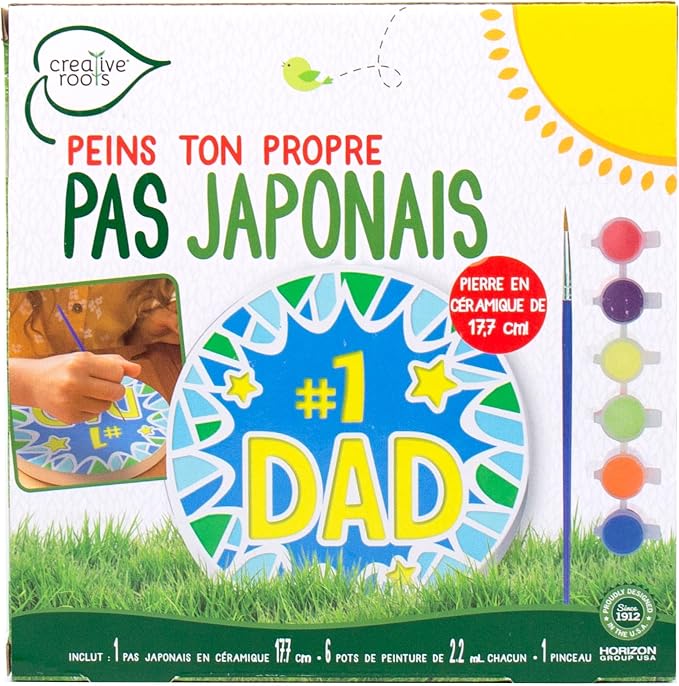 Creative Roots Paint Your Own #1 Dad Stepping Stone, Paintable Ceramic 7 in. - Image 3