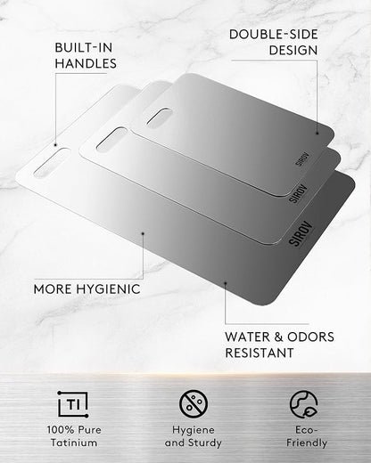 Titanium Cutting Board, Premium Titanium Cutting Board Set of 3, Pure Kitchen - Image 6