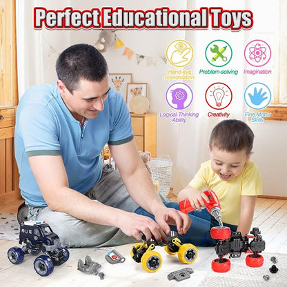 LUDILO Kids Boys Toys Age 4-6 5-7 6-8: 4 PCS DIY Assembly Building City Bus - Image 5