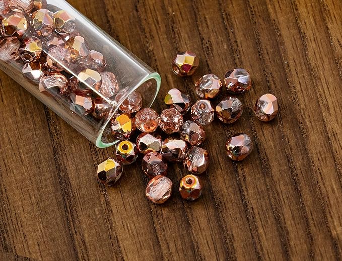 0.88oz Faceted Fire Polished Round Glass Beads 4mm, Czech Republic Bohemian - Image 9