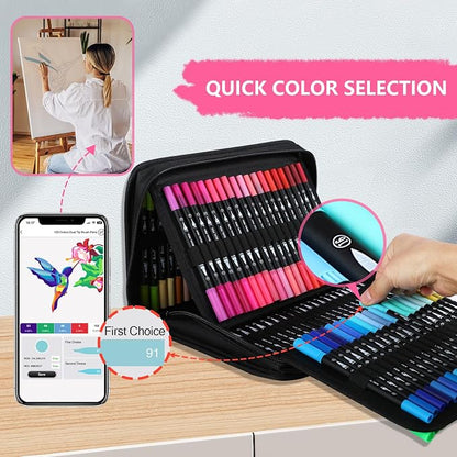 120 Colors Numbered Dual Tip Brush Pens - Image 3