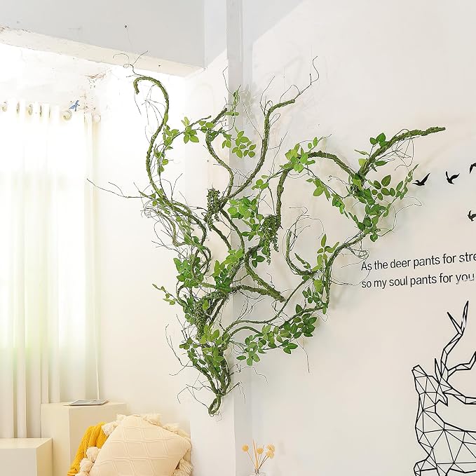 118 inch Medium Malleable Artificial Green Tree Branches Grapevine Garland Fake - Image 7