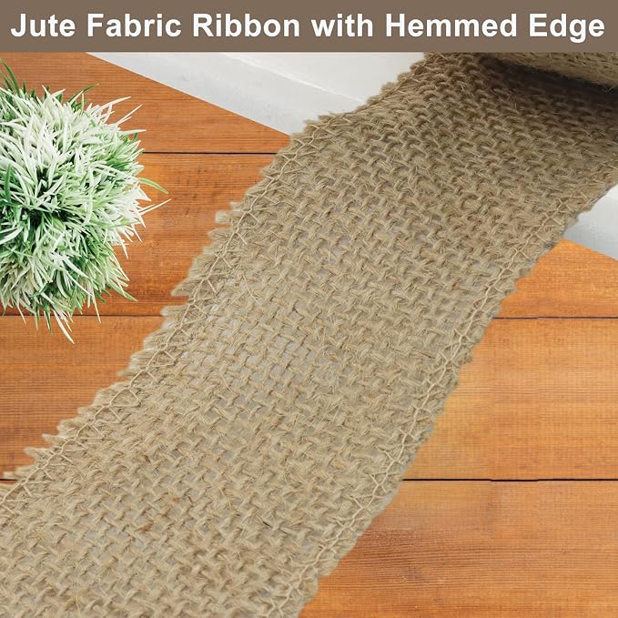 2" Wide Natural Burlap Fabric Roll - Image 3