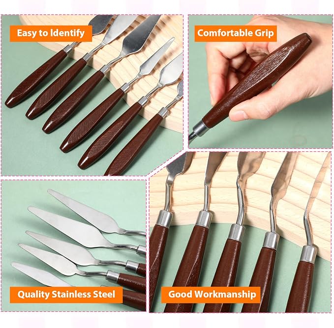 27 Piece Palette Knife Set, Stainless Steel Spatula Art Spatula Pallet Knife - Image 3
