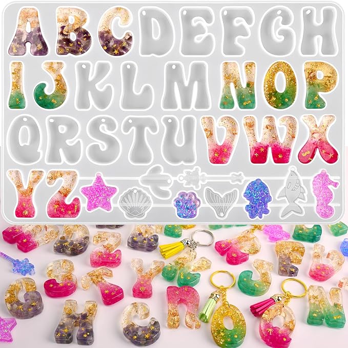 Actvty Alphabet Resin Mold, Reversed Alphabet Silicone Molds by Actvty