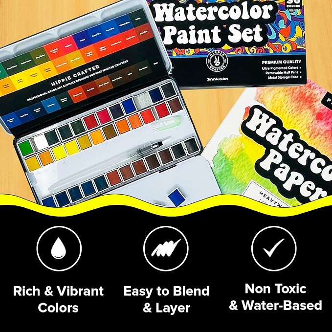 Professional Watercolor Paint Set, 36 Water Colors - Image 7