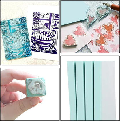 4 Pcs 8.5"x11" Rubber Carving Blocks, A4 Linoleum Blocks, Stamp Carving Blocks - Image 5