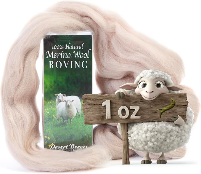 Desert Breeze Distributing 100% Natural Merino Wool Roving by DesertBreezeDistributing