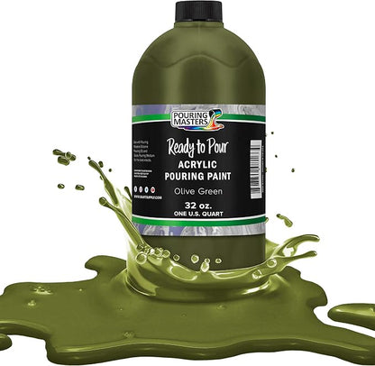 POURING MASTERS Olive Green Acrylic Ready to Pour Pouring Paint by Pouring+Masters