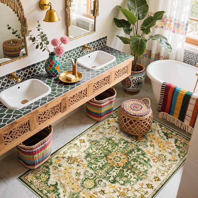 Lahome Bohemian Floral Medallion Area Rug - Image 8