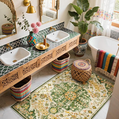 Lahome Bohemian Floral Medallion Area Rug - Image 8