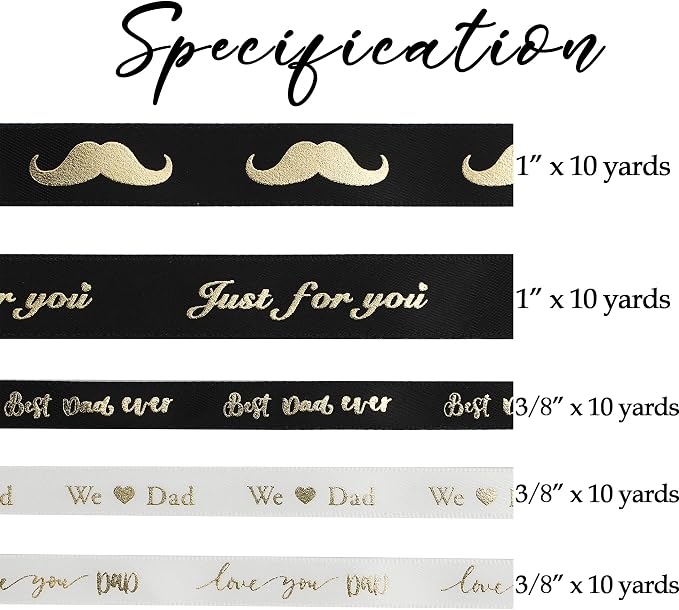 MEEDEE Happy Father's Day Ribbon Fathers Day Decorations Gift Box Wrapping - Image 2