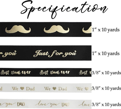 MEEDEE Happy Father's Day Ribbon Fathers Day Decorations Gift Box Wrapping - Image 2