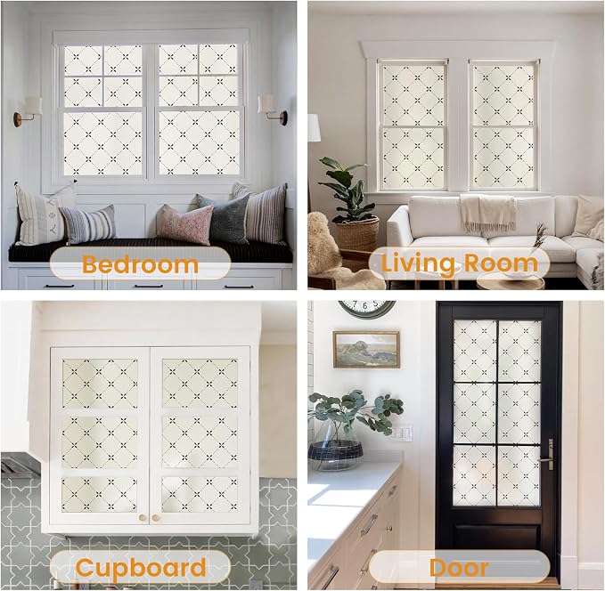 DKTIE Geometric Art Stained Glass Window Film Bathroom Window Privacy Film - Image 6