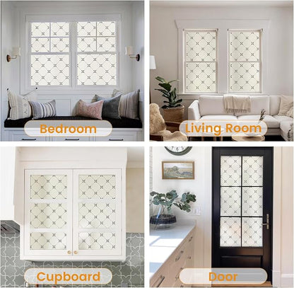 DKTIE Geometric Art Stained Glass Window Film Bathroom Window Privacy Film - Image 6
