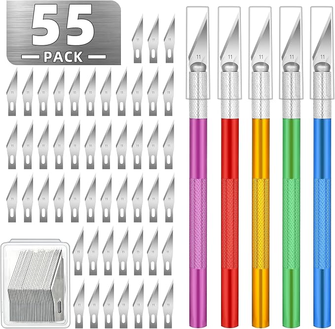 55 Pack Exacto Knife, Hobby Knife Set by Unknown