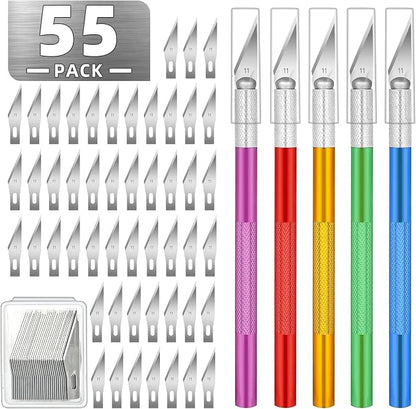 55 Pack Exacto Knife, Hobby Knife Set by Unknown