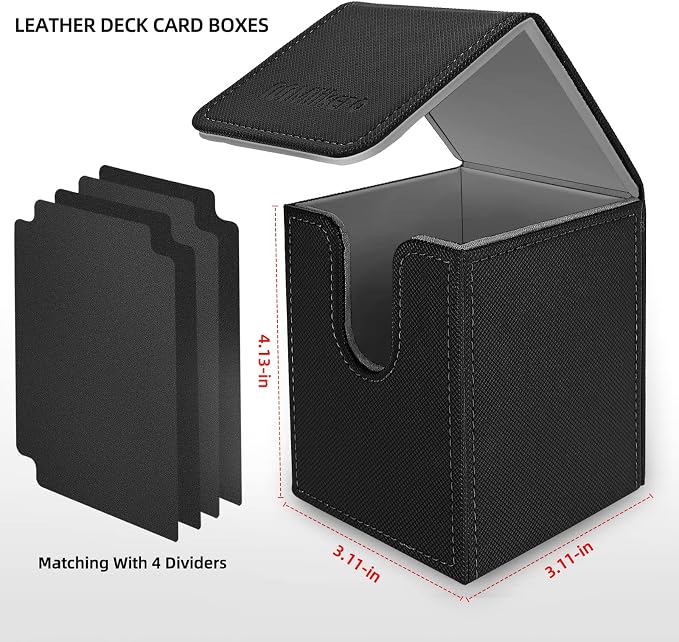 Mlikero 4 Pack Card Deck Box, Commander Deck Box Holds 400+ Single Sleeved Cards - Image 4