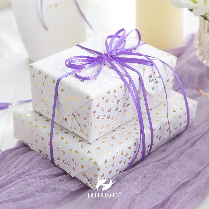 HUIHUANG Solid Color Satin Ribbon 1/8 inch x 100 Yards Roll Ribbon Light Purple - Image 4