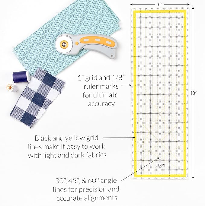 Breman Precision Quilting Rulers – 6x18 Inch Clear Acrylic Rulers - Image 3