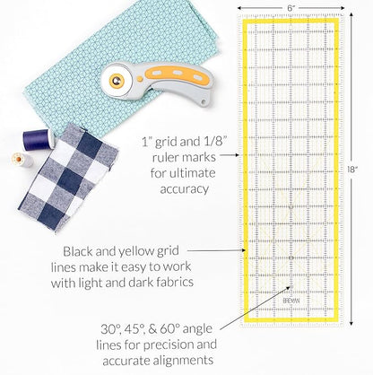 Breman Precision Quilting Rulers – 6x18 Inch Clear Acrylic Rulers - Image 3