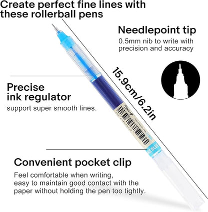 RIANCY Liquid Ink Rollerball Gel Pens, 0.5mm Extra Fine Point Tip, 24ct - Image 8