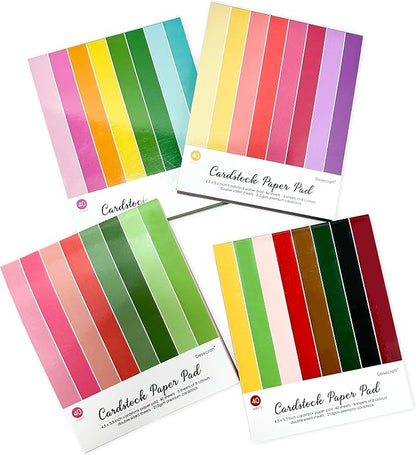 160 sheets Essential Variety Pack Cardstock Paper Pad 4 Pack 32 colors by Desecraft