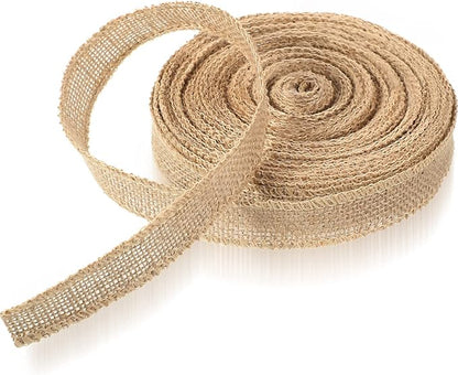 20 Yard 1 Inches Burlap Ribbon Wide Jute Ribbon Natural Burlap Fabric Roll by Chuangdi