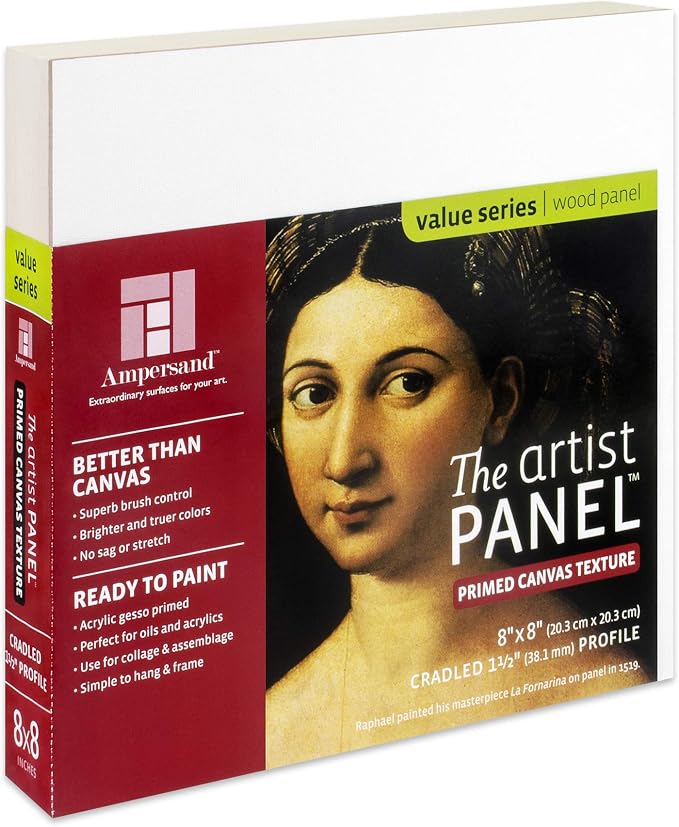 Ampersand Art Supply Wood Gesso Art Painting Panel: Canvas Texture, 1.5 Inch by AmpersandArtSupply