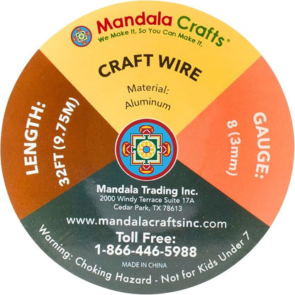 Mandala Crafts 8 Gauge Anodized Aluminum Craft Wire - Image 3