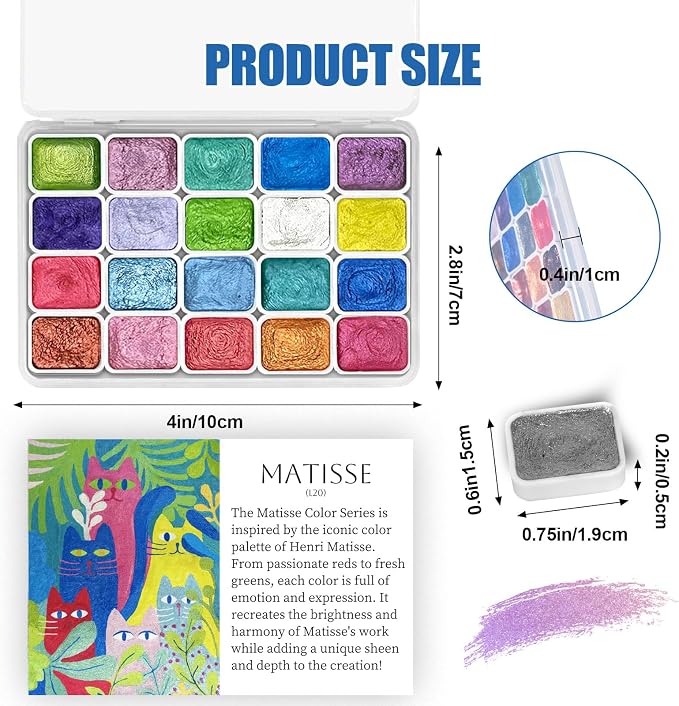 Mini Forestry Shifting Watercolor Painting Set, 20 Color Shifting Watercolor - Image 2