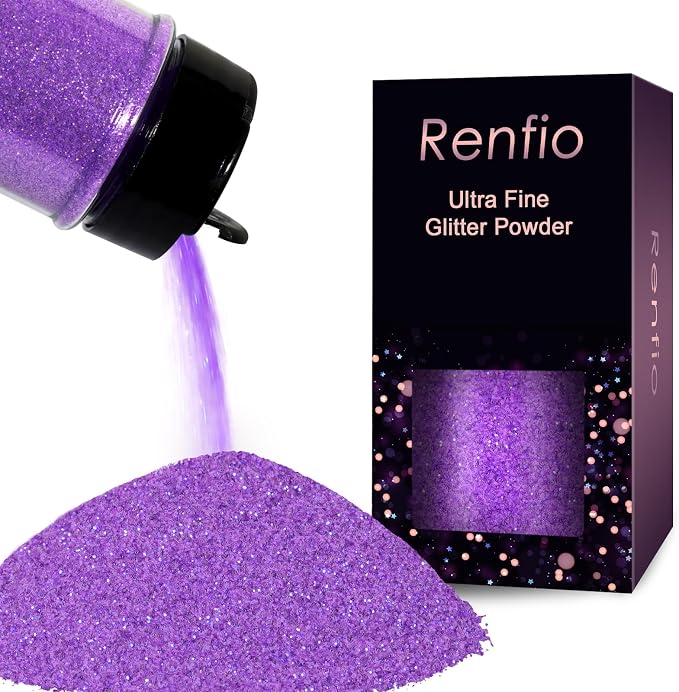 Renfio Iridescent Ultra Fine Glitter Powder Resin Supplies Glitters 1.94 Oz PET by Renfio