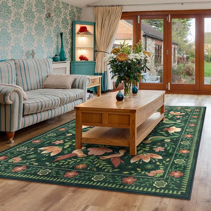 Morebes Washable Floral 5x7 Green Area Rug - Image 8