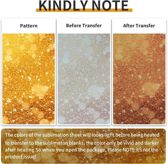 Yellow Glitter Sublimation Transfer Sheets - Image 3