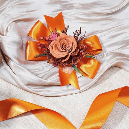 LaRibbons Orange Satin Ribbon 1 Inch 50 Yards Luxury Double Faced Russet Orange - Image 6