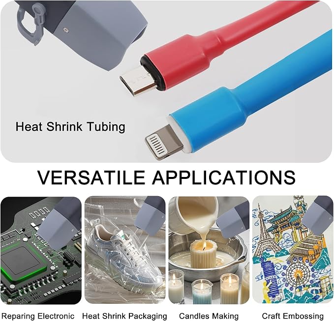 mofa Mini Variable Temp Heat Gun 350W 250℉~850℉ Fast Heating, LCD Digital - Image 6