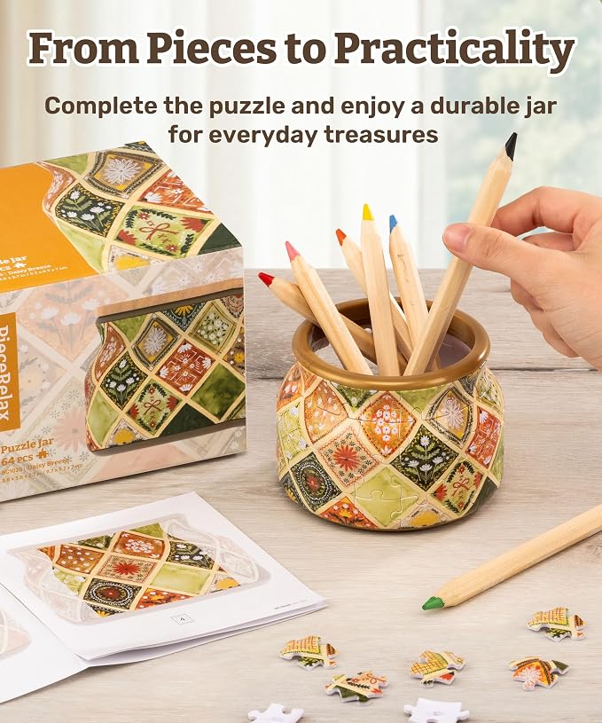 PieceRelax 3D Puzzle Jar 64 Plastic Pieces - Image 3