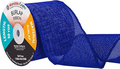 Mandala Crafts Royal Blue Burlap Ribbon 3 Inches Wide Jute Ribbons by MandalaCrafts
