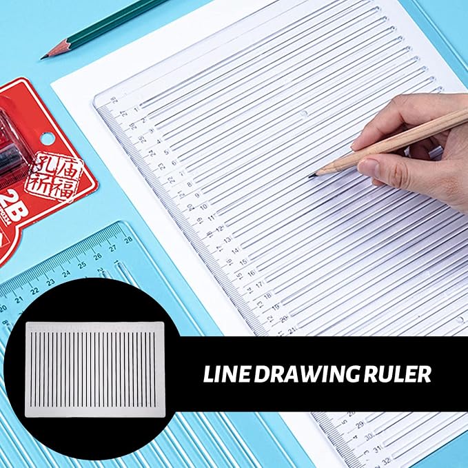 Ciieeo Lettering Stencils Straight Line Stencil Calligraphy Paper Address - Image 4