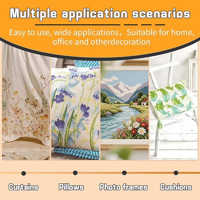 6 Pcs Cross Stitch Fabric, Needlework, Embroidery Decoration Crafts - Image 7