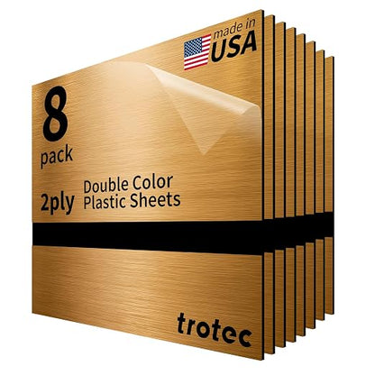 Trotec | Metallic Looking Acrylic Sheet | 12"x12"x1/16, Name Plate | USA Made by TrotecEngravingSupplies