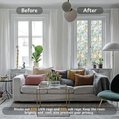 NINETREX Window Privacy Film Stained Glass Window Film 3D Decorative Cling - Image 4