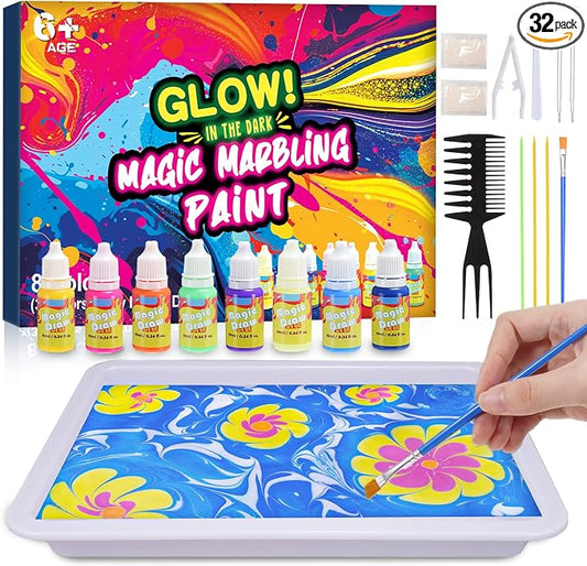 Glow Water Marbling Paint for Kids, Arts and Crafts Crafts for Kid Age 6-12 by Unknown