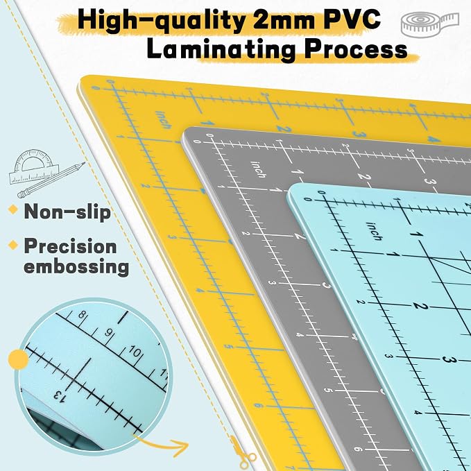 Premium Idemeet Self Healing Cutting Mat 18'' x 12'', A3 Non-slip Sewing Mat - Image 3