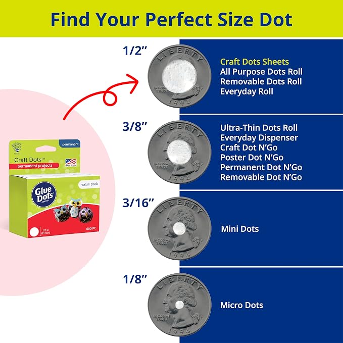 Glue Dots, Craft Dots Value Pack, Double-Sided, .5 Inch, 600 Dots, DIY Craft - Image 5