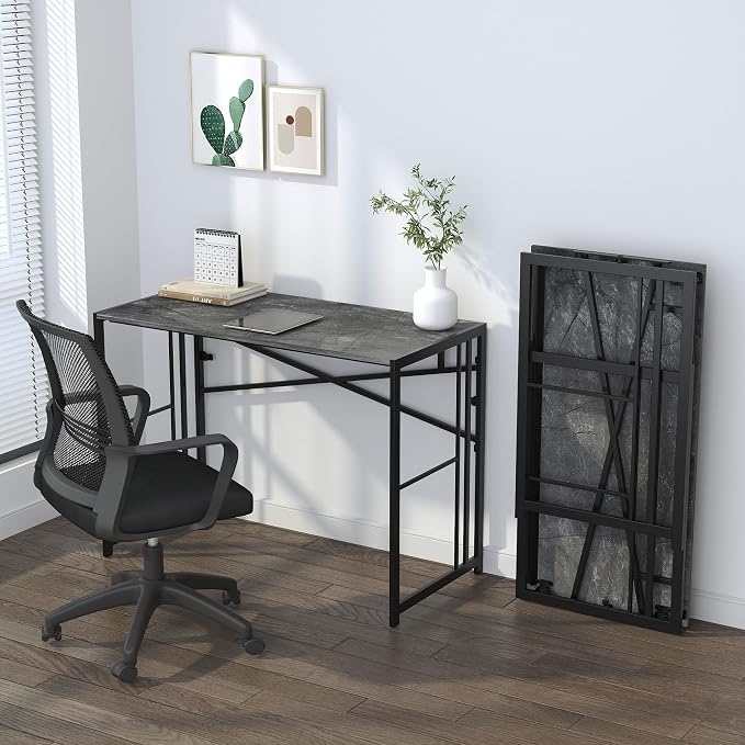 Narrow Folding Computer Desk 35 inch, Writing Gaming Computer Desk - Image 7