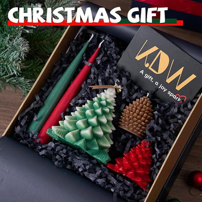 KDW Soy Wax Beads for Candle Making Christmas Tree Silicone Mold Large+Small 3D - Image 5
