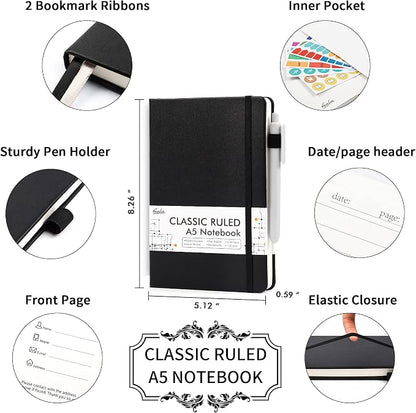 5 Pack Journal Notebook Bulk for School, Feela Hardcover Business Notebooks - Image 2